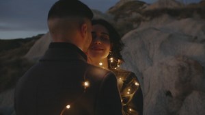 Happy couple in the countryside enjoying a romantic time together - Free Stock Video