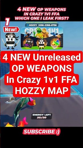 4 NEW WEAPONS IN CRAZY 1V1 FFA All Guns & Rides FORTNITE MAP #shorts #fortnite #fortnitecreative