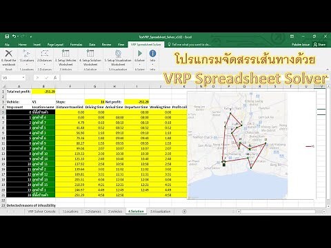 การจัดเส้นทางเดินรถด้วยโปรแกรม VRP Spreadsheet Solver