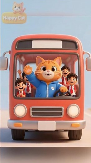 Cute Cat Riding the Bus with Friends