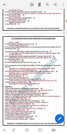11th chemistry important 2,3and5mark💯💯💯
