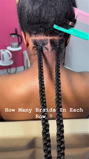 How Many Braids Per Row For Large Box Braids🪄😍 | braids