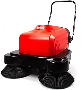 SM1050A 41.3"" Walk Behind Industrial Floor Sweeper, Battery-Operated, Triple Brush, 64500 sqft/h, Orange