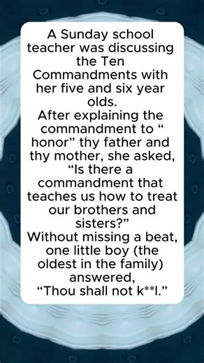 Thou Shall Not… #kidsjokes #biblehumor #funnykids