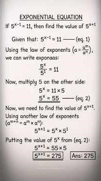Solving Exponential Equations.Finding the Value of 5^{x+1}