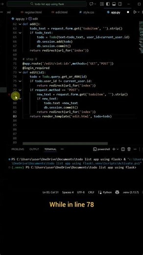 #coding part 26 of creating a Todo list app using flask framework