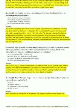 LD 34 First Aid & CPR , Flashcards & Trivia Ex video