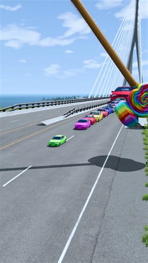 Colorful Small To Giant Cars vs Loly Hammer #01