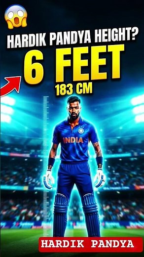 Hardik Pandya height #cricketworldcup #shorts #trending #hardikpandya ‪@ICC‬ ‪@MrBeast‬