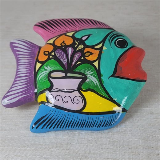 Hand-painted Talavera Pottery Fish - Mexican Folk Art Wall Decor - Etsy
