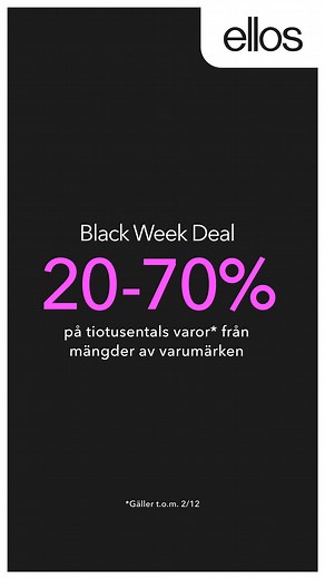 Black Friday är igång 🖤 Fynda allt inom mode och hem till det bästa priset! | ellos