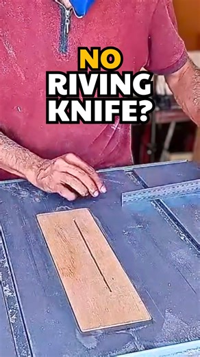 Sawinery Woodworking on Instagram: "Where’s the Riving Knife? He’s doing a great job making a new throat plate insert for his table saw — clean work, solid technique, everything dialed in nicely. But even with all that, one thing stood out immediately: the riving knife was missing. And that’s risky. The riving knife keeps the kerf from pinching the blade, which is one of the biggest causes of kickback. Without it, even a simple setup like this can turn dangerous fast. If you’re running a table s