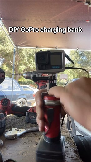 DIY GoPro charging bank using a Milwaukee m12 battery #milwaukeetools #shorts #fyp #hero13