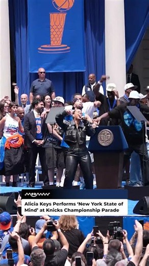 Alicia Keys Performs ‘New York State of Mind’ at Knicks Championship Parade