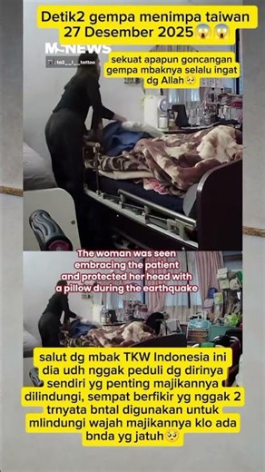 Salute to the lady, still taking care of her employer even though there's an earthquake 🥲 #fypvir...