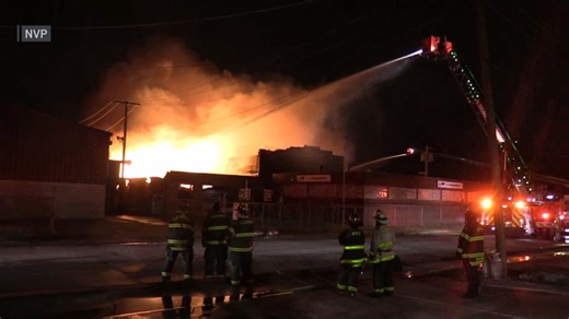 'Explosions' heard as fire at Chicago Magnesium factory sends flames into the air
