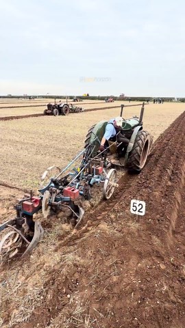 Fordson N tractor ploughing field work