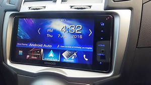 The New Kenwood Toyota DDX916WS with Apple Car Play and Android Auto built in fitted in to the Yaris. | Strathfield Car Radio's Liverpool
