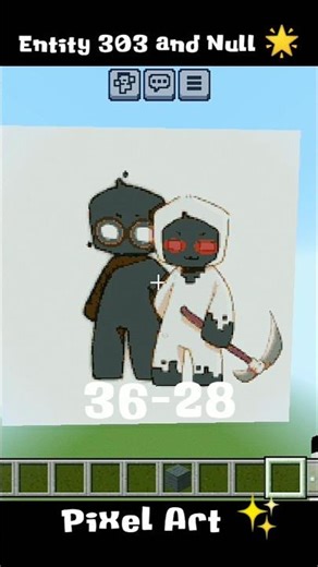 Entity 303 and Null Pixel Art || #minecraft #minecraftshorts #shorts