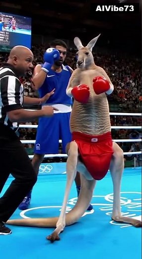 Boxer vs. Kangaroo in the Olympic Ring! 🥊🦘🔥