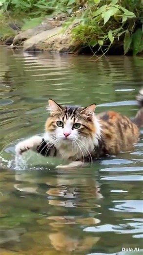 kucing berenang #cat #funny #ai