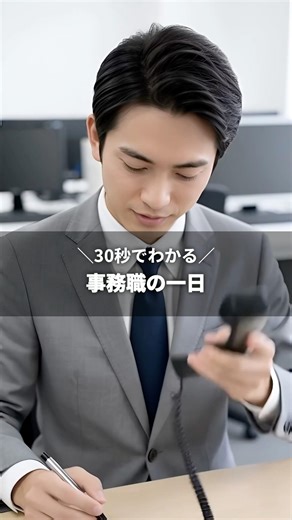 30秒でわかる事務職の１日。#転職活動 #自己理解 #キャリアアップ #転職エージェント #転職 #キャリア #ルーティン