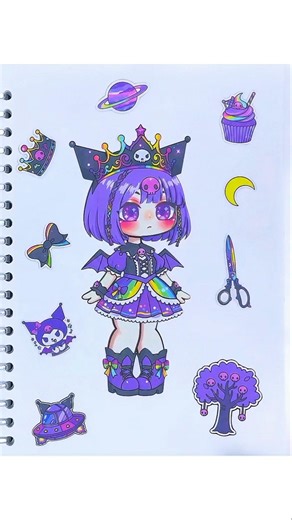 Paper Dolls 💜 Kuromi Cute Sticker Collection | 쿠로미 스티커 꾸미기 ASMR