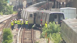 PHOTOS: Metro train derailment at Silver Spring station suspends service, no injuries