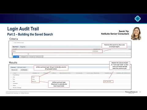 NetSuite Tips: Login Audit Trail using Saved Search Function