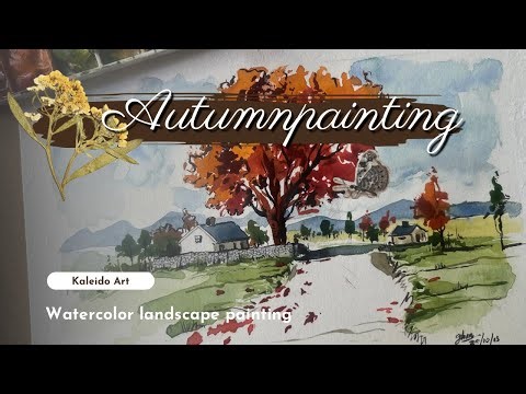 Warm Autumn Colors 🍁 | Watercolor Landscape Painting Process