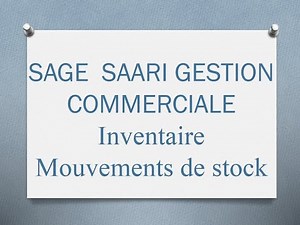 11 # Sage Saari Gestion Commerciale: consulter l'inventaire et les mouvements de stock.(impression)
