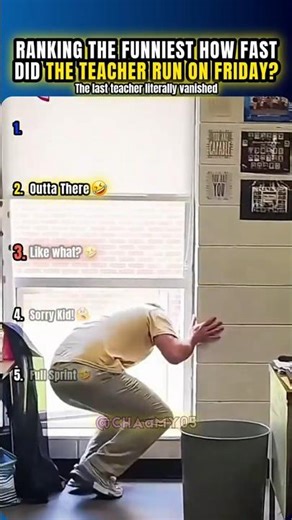 Ranking the Funniest How Fast Did the Teacher Run on Friday?😂#shorts #usa