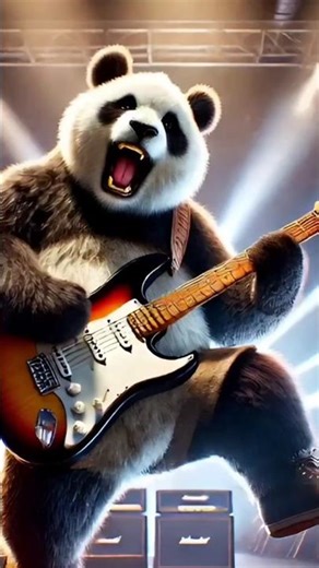 Rockstar Panda Playing Guitar 🎸🐼 | Funny Panda Short Video | #funny#shorts