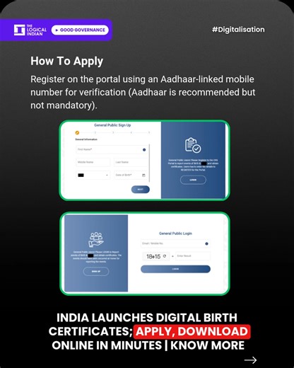 India has launched a nationwide digital birth certificate service...
