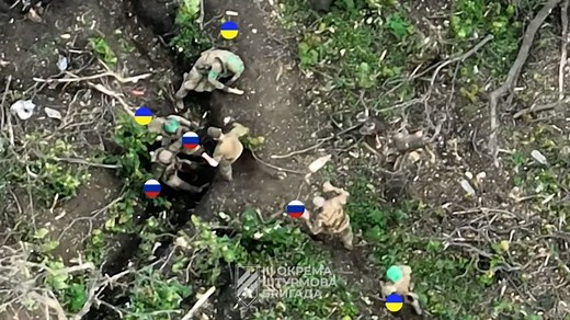 Video shows Russian soldiers surrender to Ukraine inside trenches