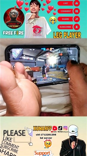 Jump Headshot Mode ON Leg Player🔥#freefireshorts#shortvideo#xunarff