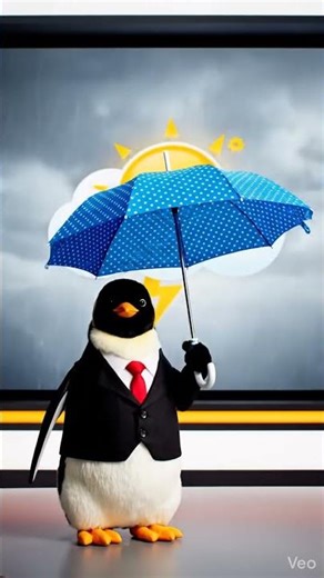 “Tiny Tuxedo Forecast: Penguin’s Weather Report” ☀️🐧