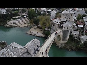 Aerial Views of Mostar Bridge