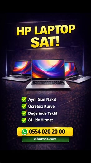 HP Laptop Sat – Aynı Gün Nakit Ödeme | CihazSat Kullanmadığınız ya da yenilemeyi düşündüğünüz HP laptopunuzu satmak mı istiyorsunuz? 💻 CihazSat, HP marka laptoplarınızı ✔ Değerinde teklif ✔ Aynı gün nakit ödeme ✔ Ücretsiz kurye ✔ Türkiye genelinde 81 ilde hizmet avantajlarıyla satın alır. HP Pavilion, Envy, Victus, Omen veya diğer tüm HP modelleri için hemen teklif alın. Çalışır ya da arızalı olması fark etmez. 📞 0554 020 20 00 📲 WhatsApp’tan yazın 🌐 cihazsat.com #HpLaptopSat #HpLaptopAlanYe