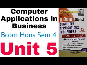 Unit 5 computer applications in business bcom hons du sol | database management system theory explai