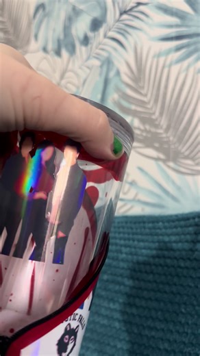 A custom zip tumbler for a lovely lady, with a blood drip🩸🧛🏻 Zip tumblers are available to order on my website (link in bio), £20 each or £25 with a decorated lid (standard lids have the same wrap as the main body). #vampirediaries #custom #tumbler #blood #unique