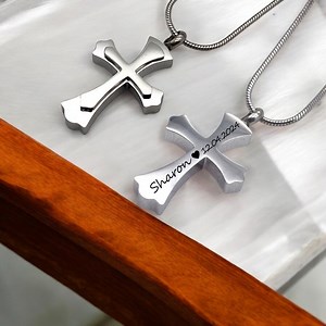 Cross Urn Necklace Cremation Jewelry for Men or for Women, Urn Necklace for Men or Women, Ashes Necklace Urns for Human Ashes - Etsy