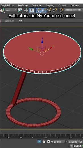 3Ds Max Modeling a Side Table - Master in Furniture Modeling #3d #3dsmax