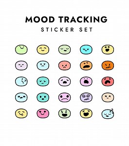 Mood Tracker Digital Stickers | Cute Journal Emojis for Goodnotes, Notion & Digital Planners | Digital PNG (plus FREE SVG Bonus) - Etsy Canada