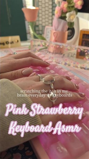 Keyboard Asmr Typing Sounds for Spring & Relaxation - KTT Strawberry Linear Switches #keyboardasmr