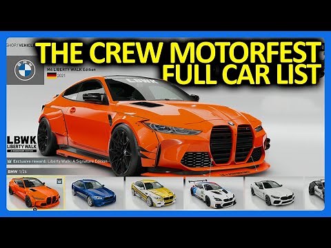 The Crew Motorfest : FULL CAR LIST + DLC CARS!!!