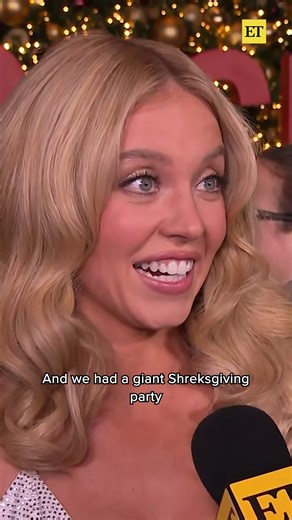Sydney Sweeney knows her viral Shrek’s-giving dinner 𝗮𝘁𝗲.💚🍗 | Entertainment Tonight