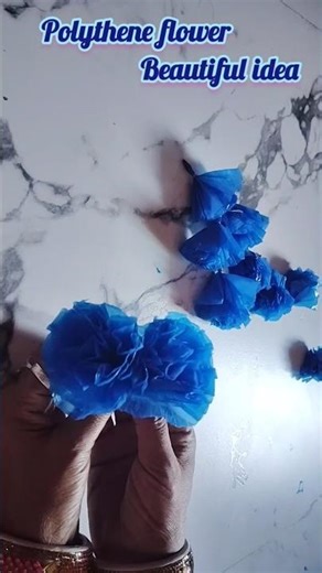 💐 polythene flowers❤️/Reuse plastic bag #diy #craft #handmade #polytheneflower