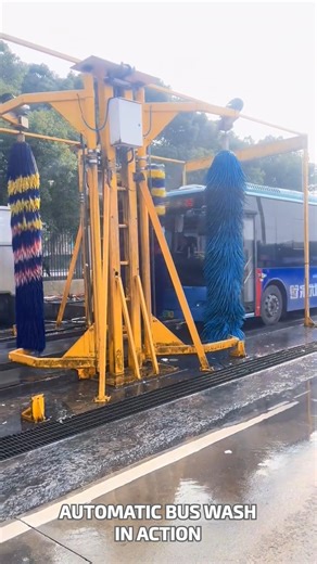 Automatic Bus Wash in Action! #BusWash #CleanAndReady #SpotlessBus | Fatafatnews