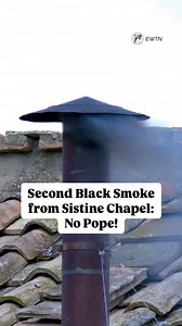 Black smoke rose from the chimney of the Sistine Chapel at 11:51 am Rome time on Thursday, signaling that the cardinals voting at the conclave have not yet elected a new pope. | EWTN Vatican